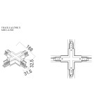 Accessories for 3 phase busbars - Maxlight Track Switch X" White" MHT1-X-WH - product 3