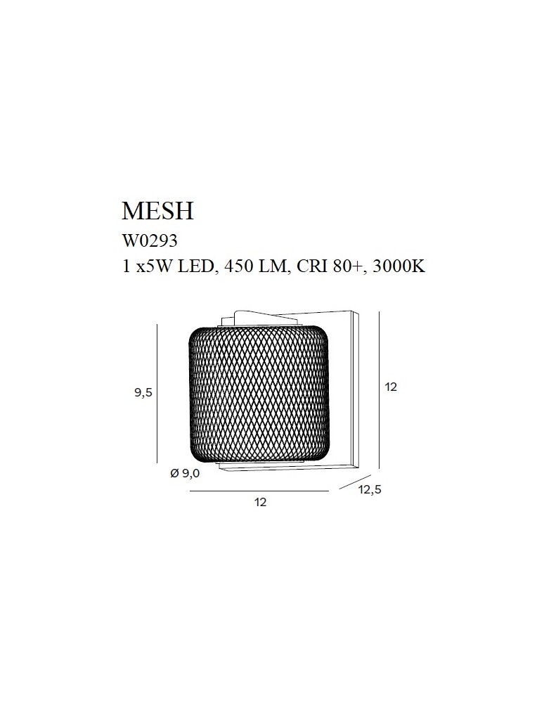 Modern wall lamps - Maxlight Mesh wall lamp W0293 - product kolory-swiatla.pl 5