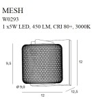 Modern wall lamps - Maxlight Mesh wall lamp W0293 - product 6