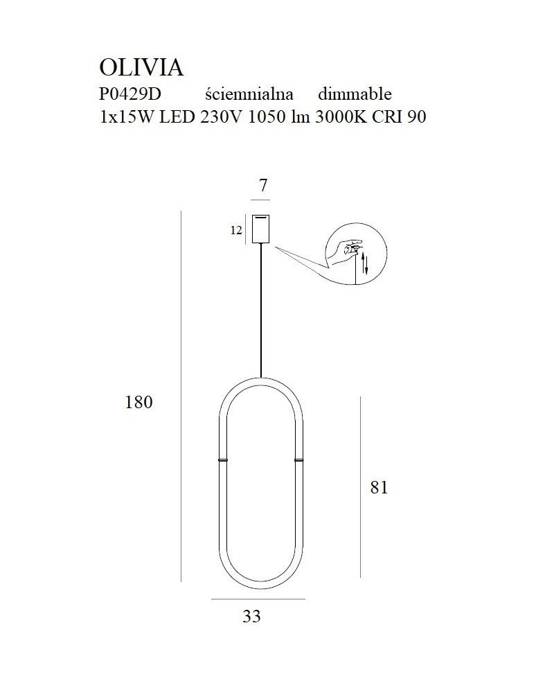 Designer pendant lamps - Maxlight Olivia I P0429D Pendant Lamp. - product kolory-swiatla.pl 3