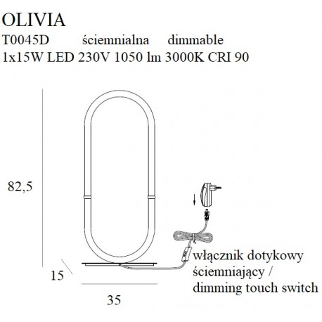 MAXLIGHT T0045D LAMPA STOŁOWA OLIVIA