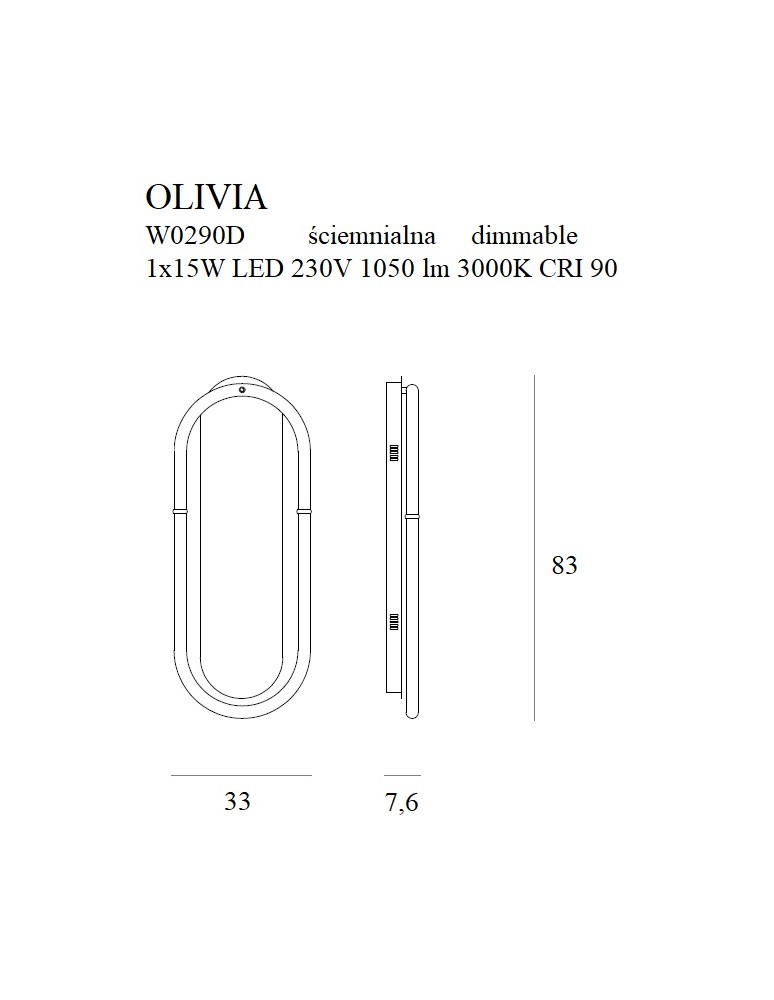 Modern wall lamps - Maxlight Wall lamp Olivia W0290D - product kolory-swiatla.pl 3