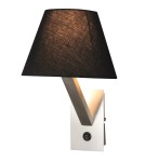 Wall lamps with lampshade - Maxlight Wall lamp Orlando Black Satin 5103W/BLNM - product 1
