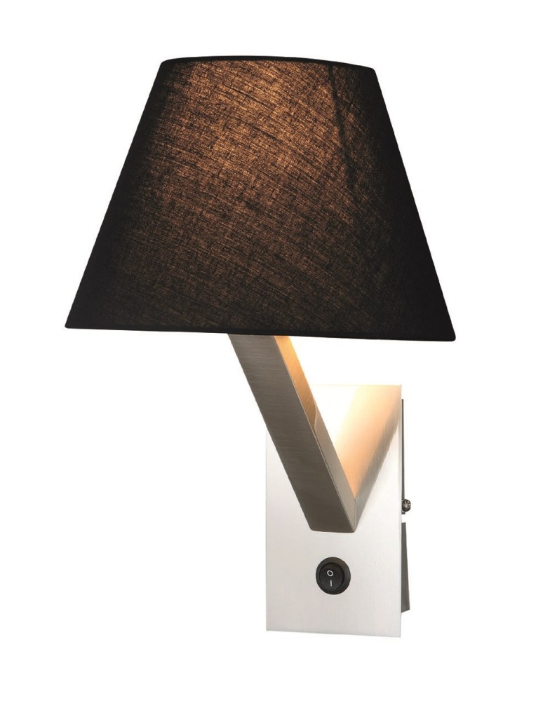 Wall lamps with lampshade - Maxlight Wall lamp Orlando Black Satin 5103W/BLNM - product kolory-swiatla.pl 1