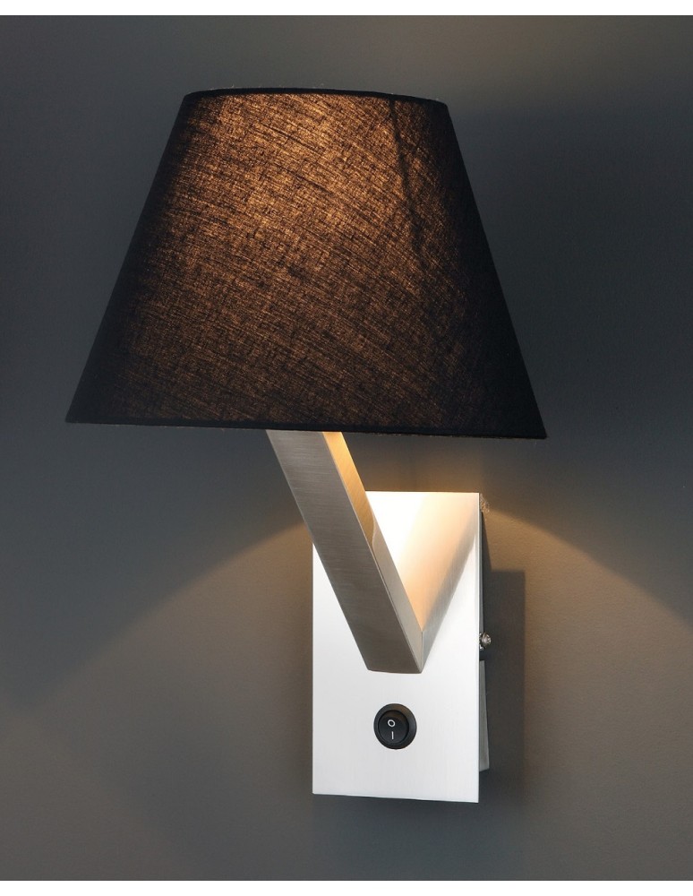 Wall lamps with lampshade - Maxlight Wall lamp Orlando Black Satin 5103W/BLNM - product kolory-swiatla.pl 2