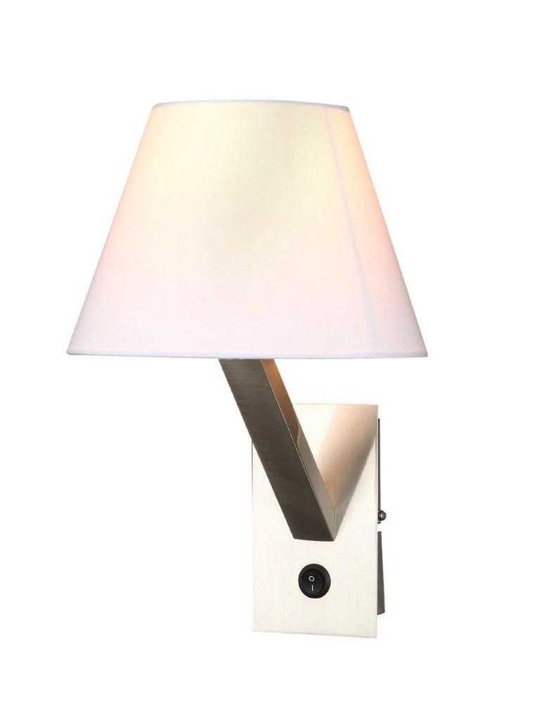 Wall lamps with lampshade - Maxlight Wall lamp Orlando White Satin 5103W/WHNM - product kolory-swiatla.pl 2
