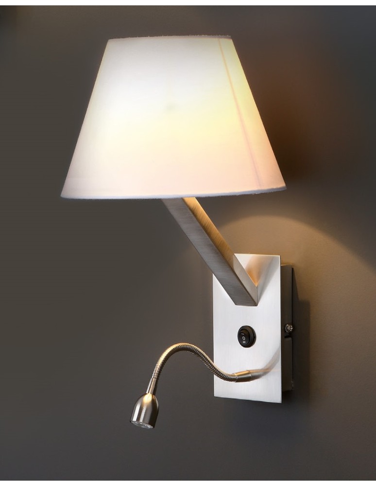Reading wall lamps - Maxlight 5103WA/WHNM ORLANDO WHITE SATIN+LED wall lamp. - product kolory-swiatla.pl 2