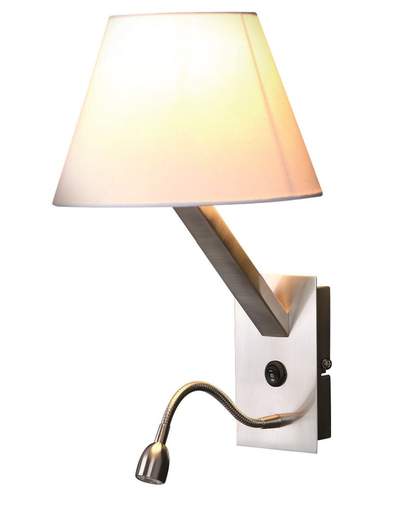 Reading wall lamps - Maxlight 5103WA/WHNM ORLANDO WHITE SATIN+LED wall lamp. - product kolory-swiatla.pl 1