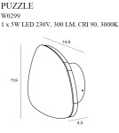 Modern wall lamps - Maxlight Wall lamp Puzzle S White W0299 - product 4