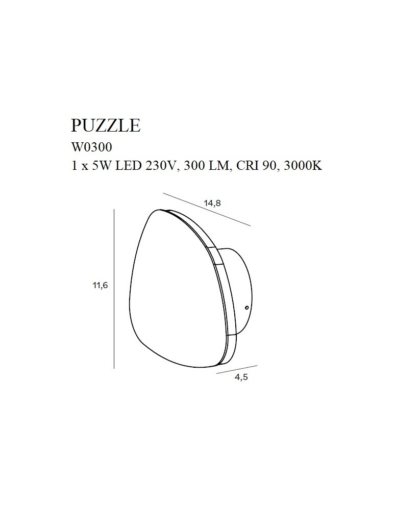 Modern wall lamps - Maxlight Wall lamp Puzzle S Black W0300 - product kolory-swiatla.pl 4