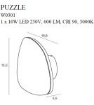 Wall lamps - Maxlight Wall lamp Puzzle M White W0301 - product 4