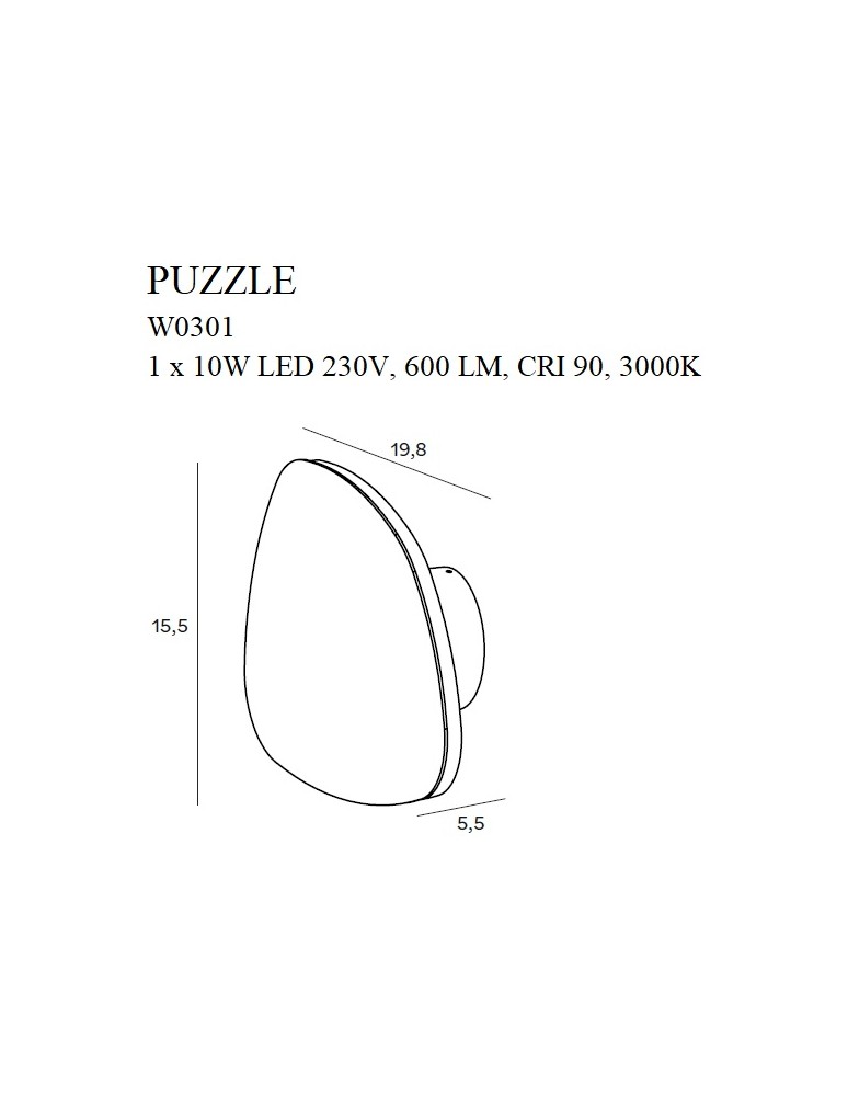 Wall lamps - Maxlight Wall lamp Puzzle M White W0301 - product kolory-swiatla.pl 4