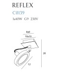 Ceiling lamps - Maxlight Reflex Wall Lamp/ Ceiling Light White, G9 C0139 - product 4