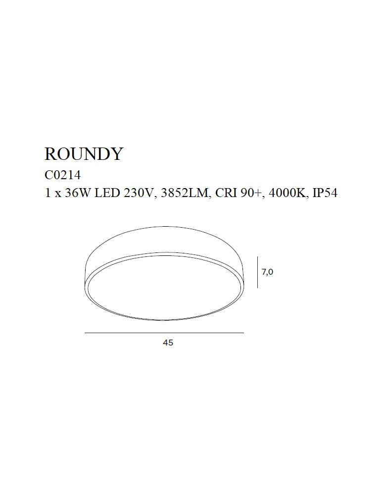 Hermetic plafonds - Maxlight Plafond Roundy Black Dimmable IP54 C0214 - product kolory-swiatla.pl 4