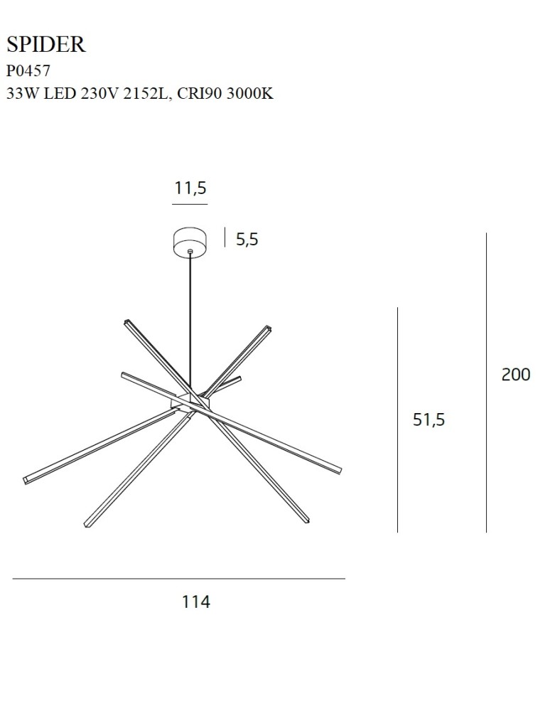 LED pendant lamps - Maxlight Spider Pendant Lamp Gold P0457. - product kolory-swiatla.pl 4
