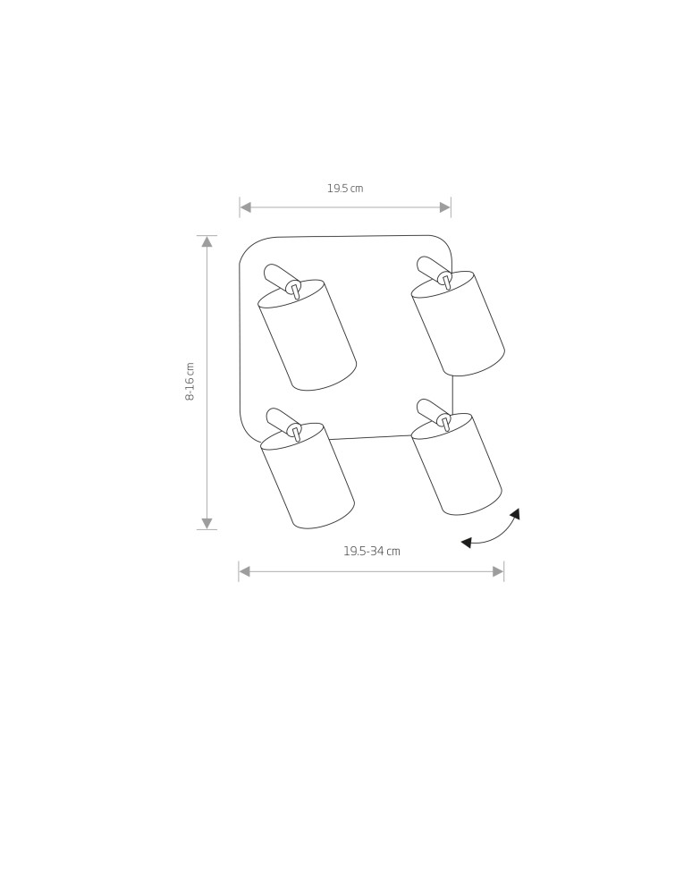 Spotlight ceiling lamps - Nowodvorski EYE SPOT Reflector/Spot Max power 4x10W only LED GU10 Black 6022 - product kolory-swiatla.pl 2