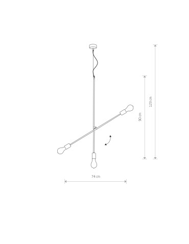 Nowodvorski STICKS III Wisząca 3xE27 Czarny 6268 - produkt 2