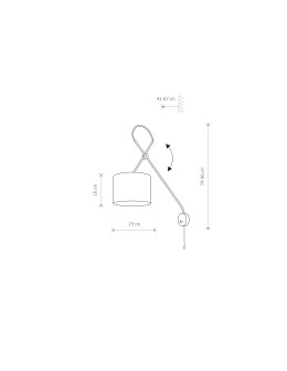 Nowodvorski VIPER Wall lamp adjustable with switch Max power 1x40W E14 White 6512 - product 2