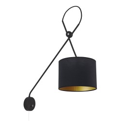 Nowodvorski VIPER Wall lamp adjustable with switch Max wattage 1x40W E14 Black-Gold 6513