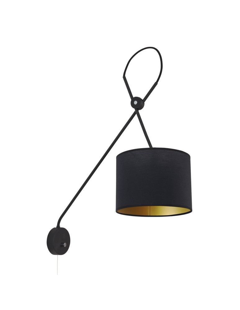 Cantilever wall lamps - Nowodvorski VIPER Wall lamp adjustable with switch Max wattage 1x40W E14 Black-Gold 6513 - product kolory-swiatla.pl 1