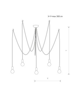 Nowodvorski SPIDER Suspended Ceiling Max power 5x60W E27 Black 6788 - product 2