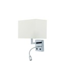 Reading wall lamps - Nowodvorski HOTEL LED Wall lamp adjustable with switch Max wattage 1x60W, 1x2.2W E27, LED Ecru 6800 - product 1
