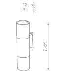Outdoor wall lamps - Nowodvorski EXE Outdoor Wall Mounted Max wattage 2x35W GU10 IP54 Black 8330 - product 2