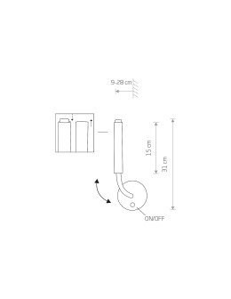 Nowodvorski STALACTITE I Kinkiet Regulowany z Włącznikiem 1xG9 Czarny 8351 - produkt 2