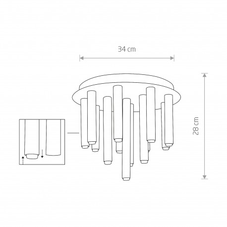 Nowodvorski STALACTITE XIII Przysufitowa 13xG9 Czarny 8355