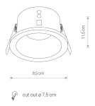 Flush-mounted hermetic lamps - Nowodvorski CHARLIE Spot Concealed Max power 1x15W GU10 IP54/20 White 8366 - product 5