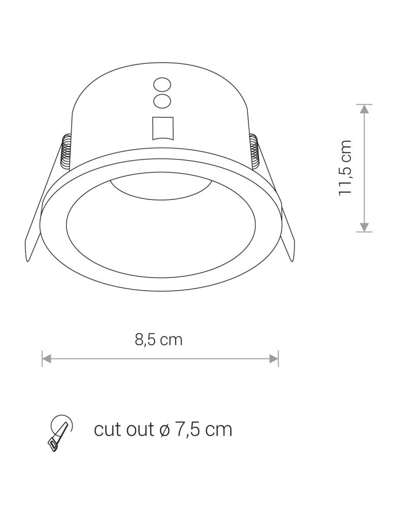 Flush-mounted hermetic lamps - Nowodvorski CHARLIE Spot Concealed Max power 1x15W GU10 IP54/20 White 8366 - product kolory-swiatla.pl 5