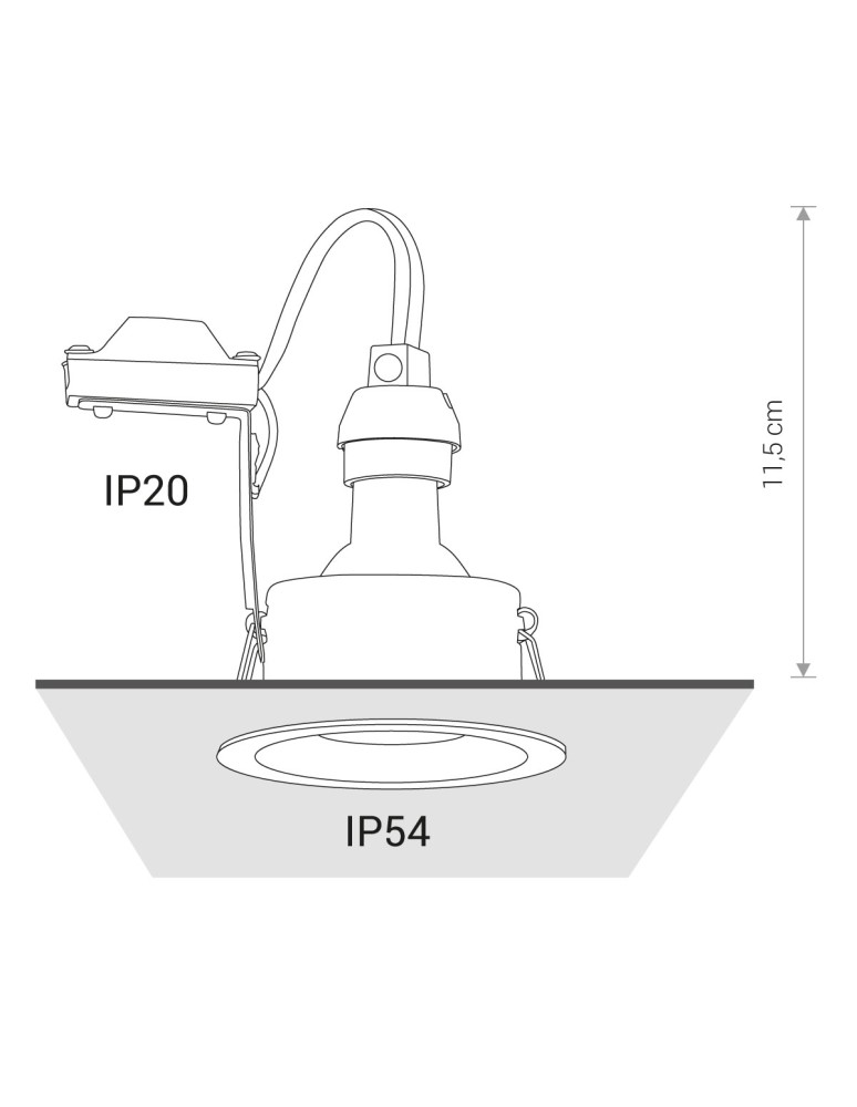Flush-mounted hermetic lamps - Nowodvorski CHARLIE Spot Concealed Max power 1x15W GU10 IP54/20 White 8366 - product kolory-swiatla.pl 6