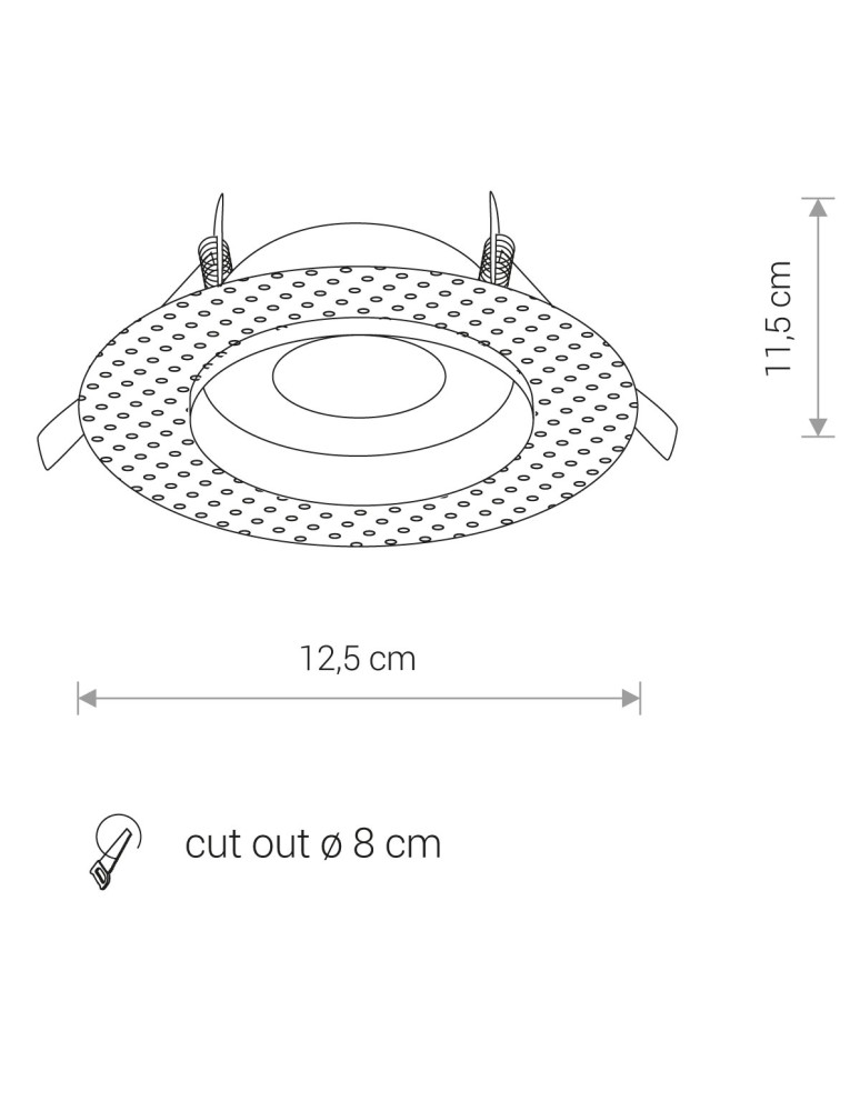 Flush-mounted lamps - pendants - Nowodvorski ECHO Spot Concealed Max power 1x15W GU10 IP54/20 White 8371 - product kolory-swiatla.pl 5