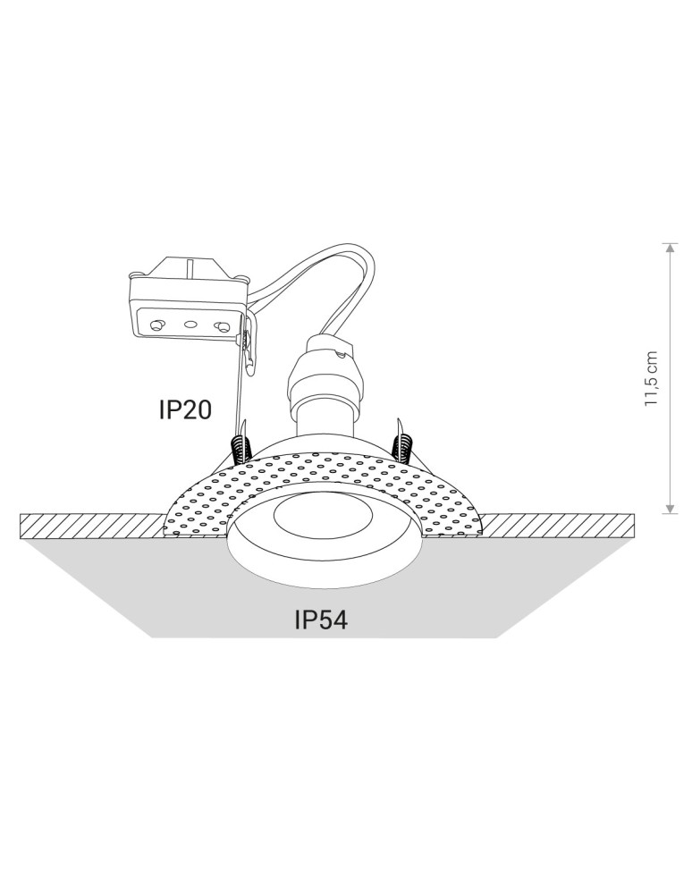 Flush-mounted lamps - pendants - Nowodvorski ECHO Spot Concealed Max power 1x15W GU10 IP54/20 White 8371 - product kolory-swiatla.pl 6