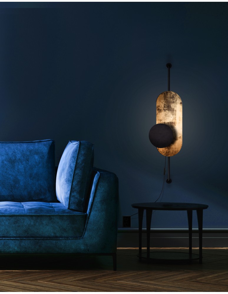 Modern wall lamps - Nowodvorski WHEEL LUX Wall lamp with switch Max power 1x20W G9 Gold 8430 - product kolory-swiatla.pl 4