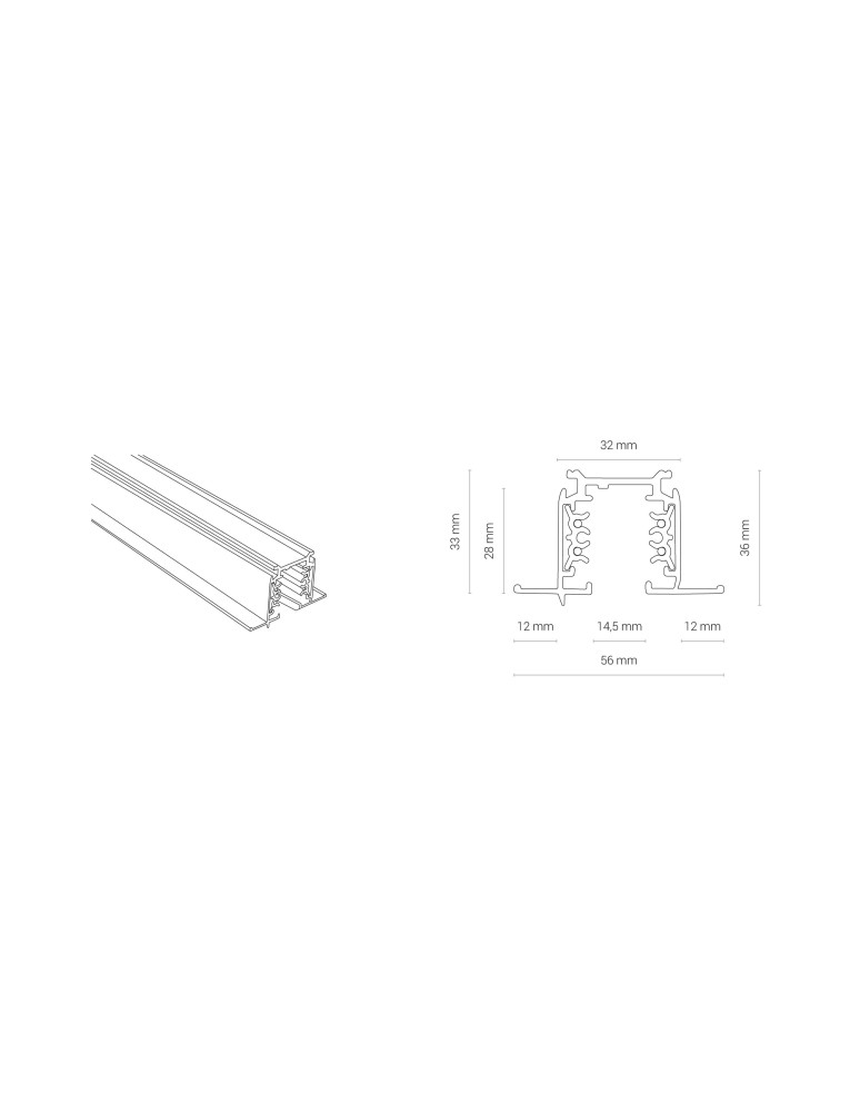 3 phase buses - Nowodvorski CTLS RECESSED TRACK 3 CIRCUIT 2M White Flush-mounted crosspiece. - product kolory-swiatla.pl 2