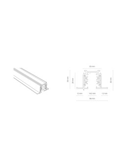 Nowodvorski CTLS RECESSED TRACK 3 CIRCUIT 2M White Flush-mounted crosspiece. - product 2