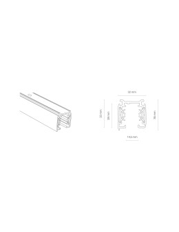 Nowodvorski CTLS TRACK 3 CIRCUIT 2M Commercial LightingConfigurable Rail Systems Surface-mounted Max power 16A, 3.7kVA B - product 2