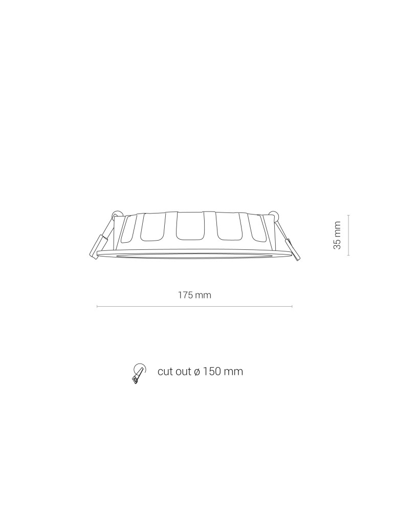 Flush-mounted downlight fixtures - Nowodvorski CL KOS LED 16W Commercial Lighting Spot lights LED flush mount Max wattage 16W LED IP44 White 8776 - product kolory-swiatla.pl 5
