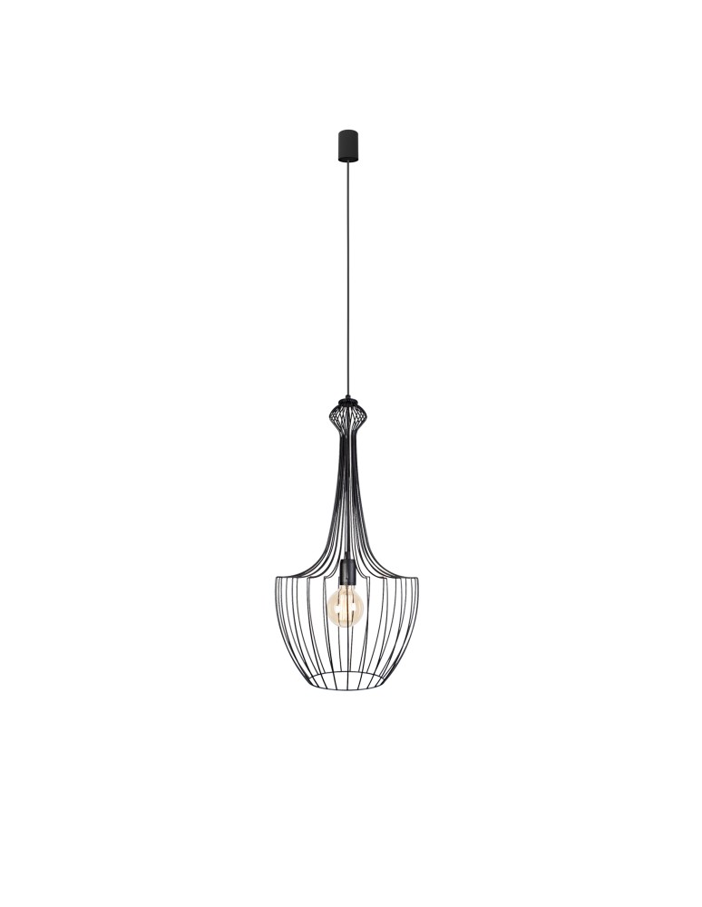 Retro pendant lamps - Nowodvorski LUKSOR S Ceiling Pendant Max power 1x60W E27 Black 8851 - product kolory-swiatla.pl 1