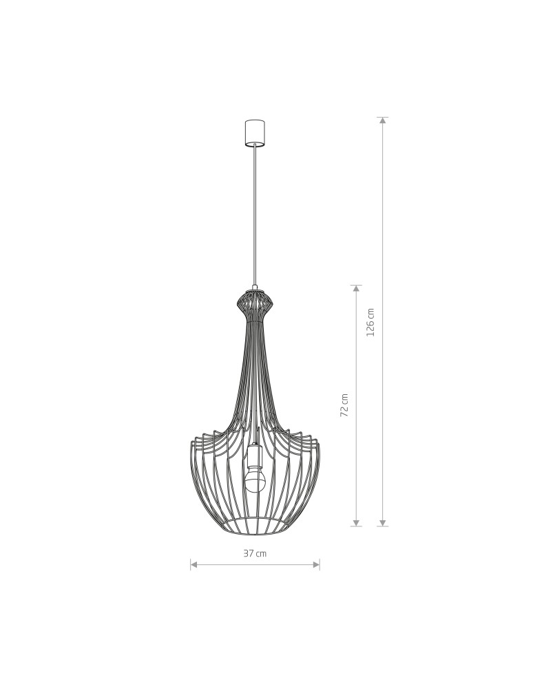 Retro pendant lamps - Nowodvorski LUKSOR S Ceiling Pendant Max power 1x60W E27 Black 8851 - product kolory-swiatla.pl 2