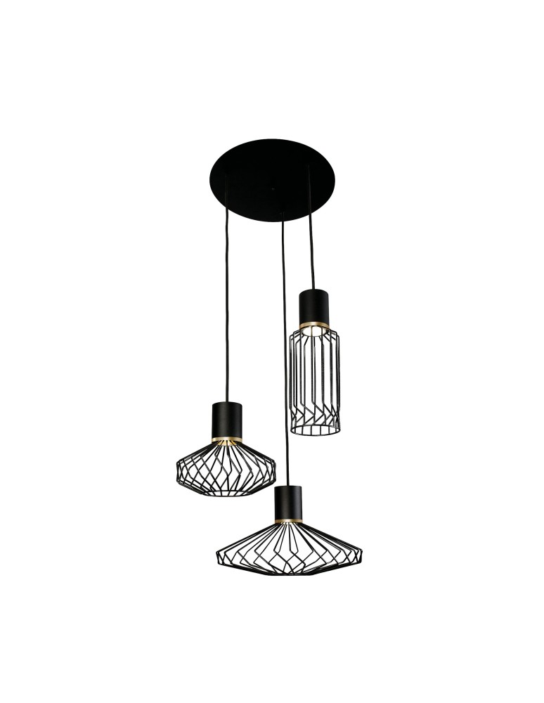 Pendant lamps - Nowodvorski PICO Pendant Ceiling Max power 3x35W GU10 Black 8863 - product kolory-swiatla.pl 1