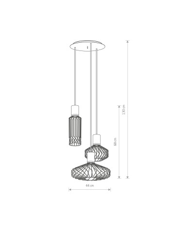 Nowodvorski PICO Pendant Ceiling Max power 3x35W GU10 Black 8863 - product 2