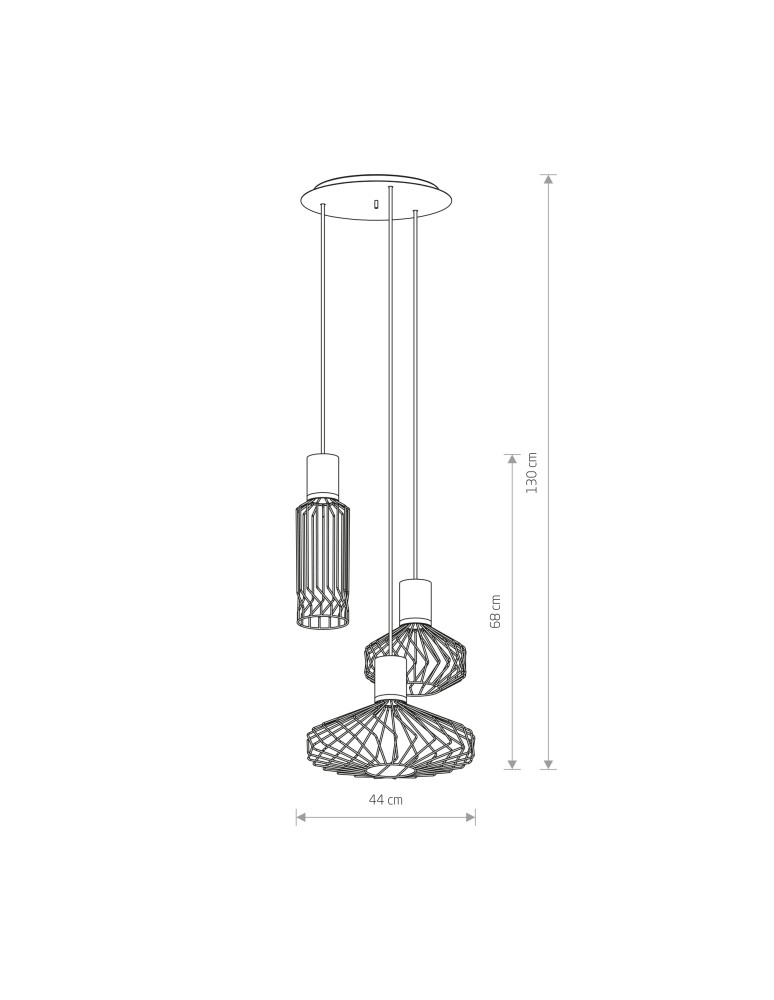 Pendant lamps - Nowodvorski PICO Pendant Ceiling Max power 3x35W GU10 Black 8863 - product kolory-swiatla.pl 2