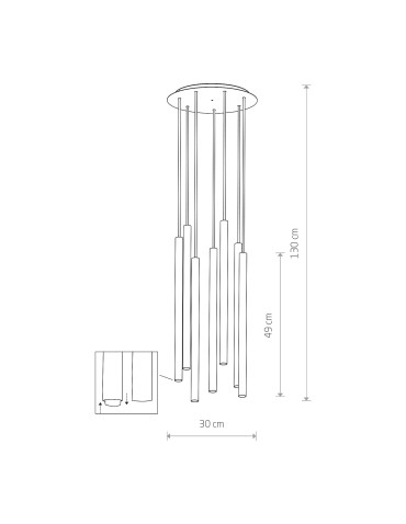 Nowodvorski LASER 490 Suspended Ceiling Max power 7x10W only LED G9 Brass 8921 - product 2