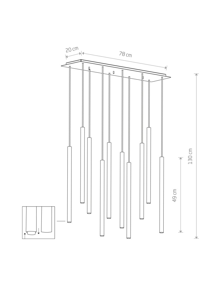 Icicle pendant lamps - Nowodvorski LASER 490 Suspended Ceiling Max power 10x10W only LED G9 Black 8923 - product kolory-swiatla.pl 2