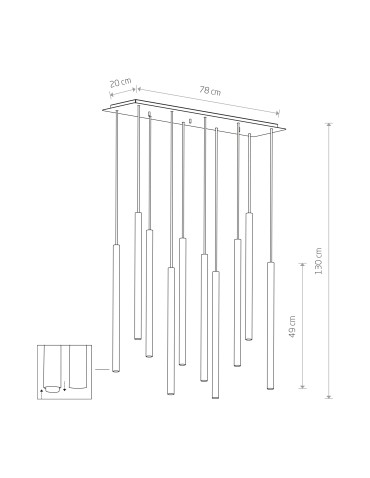 Nowodvorski LASER 490 Suspended Ceiling Max power 10x10W only LED G9 Brass 8924 - product 2