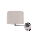 Wall lamps with lampshade - Nowodvorski HOTEL Wall lamp adjustable with switch Max power 1x60W E14 Ecru 8980 - product 1