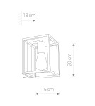 Loft wall lamps - industrial - Nowodvorski CRATE Wall Wall lamp Max power 1x60W E27 Black 9046 - product 3