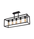Loft ceiling lamps - industrial - Nowodvorski CRATE Ceiling Plafond/Suspended Max power 5x60W E27 Black 9047 - product 1